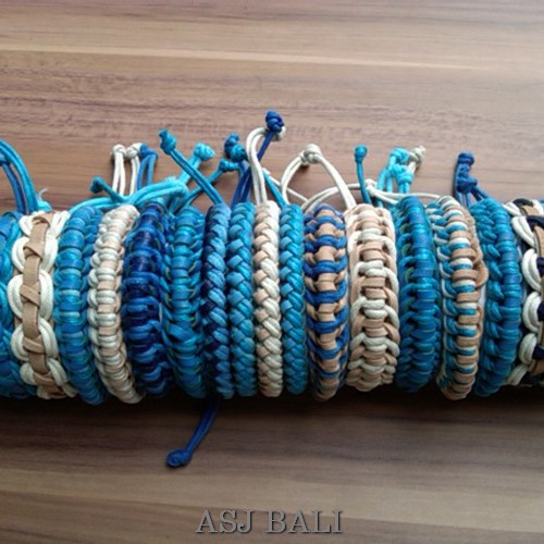 genuine leather hemp bracelets wired handmade